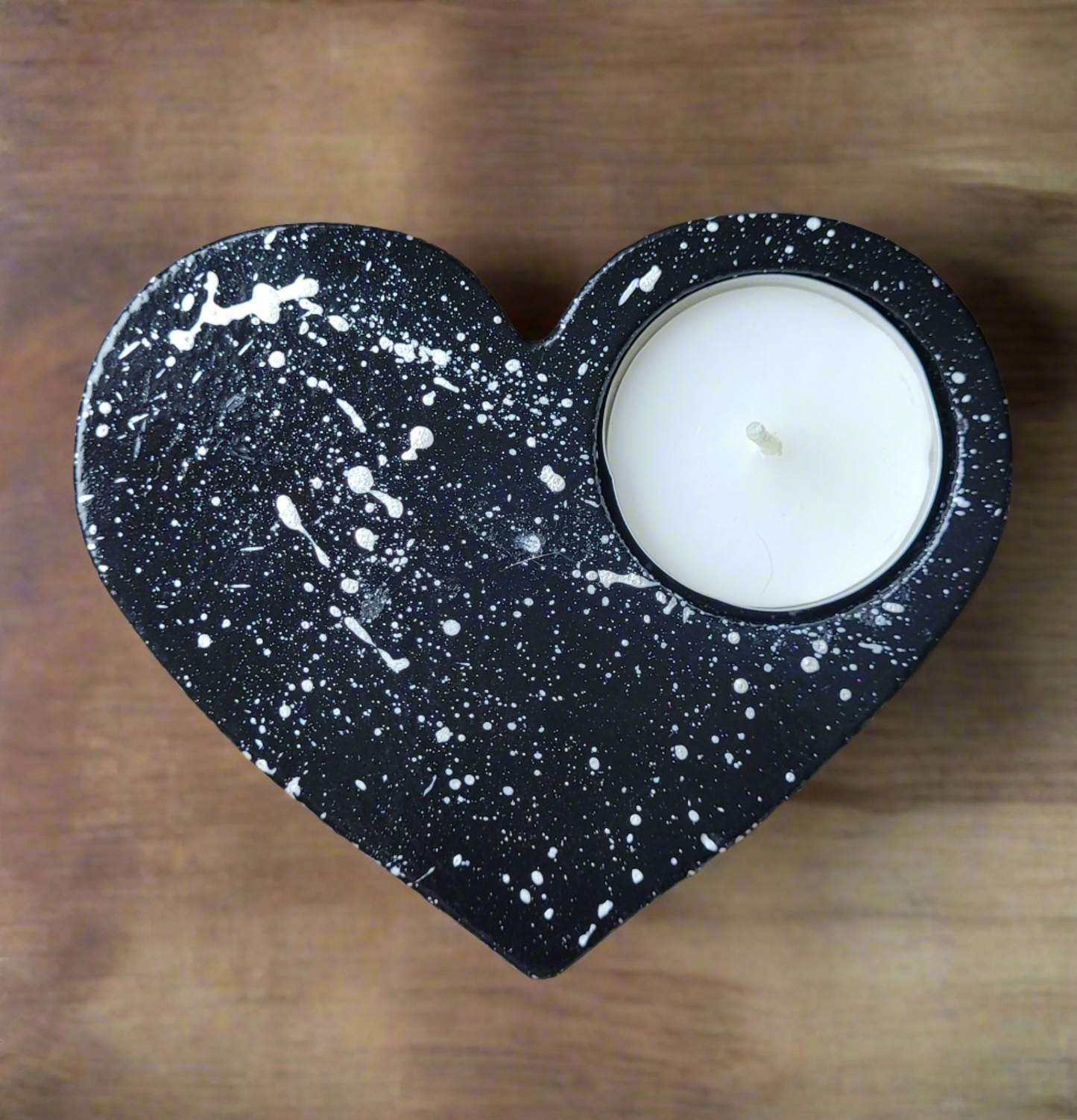 Black Heart eco resin Tealight Holder